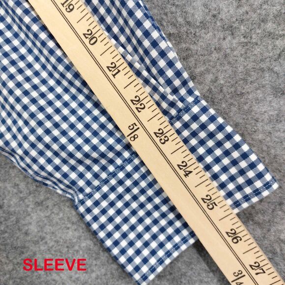 Peter Millar Men’s XXL Blue White Gingham Check Button Down Casual Shirt Preppy - Picture 6 of 8